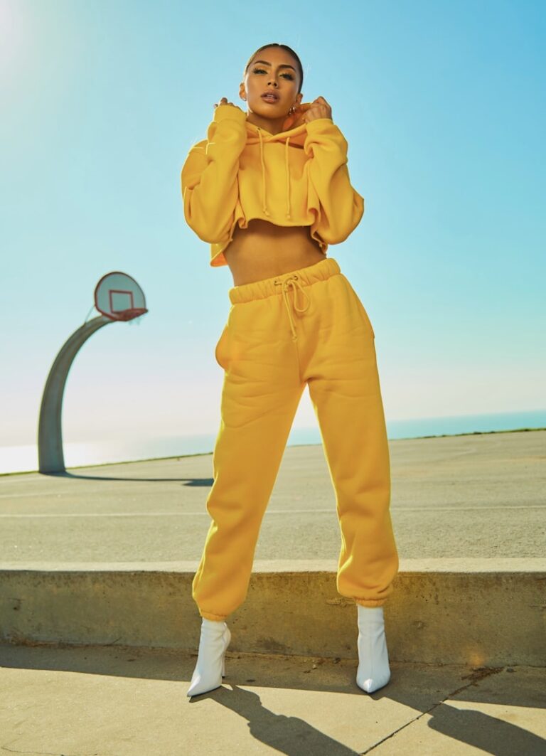 Fashion model in stylish outfit