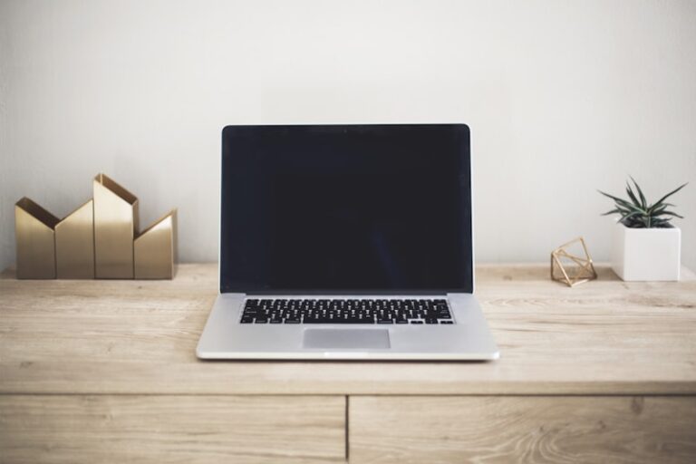 Laptop computer on desk
